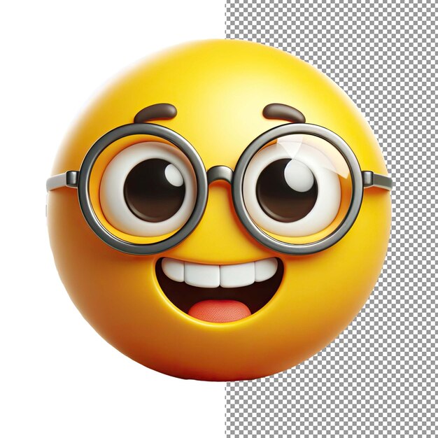 PSD expression elation isolado 3d emoji face em png background