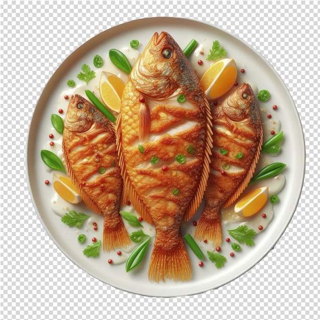 Une Exquise Assiette De Poisson Isolée Parfaite