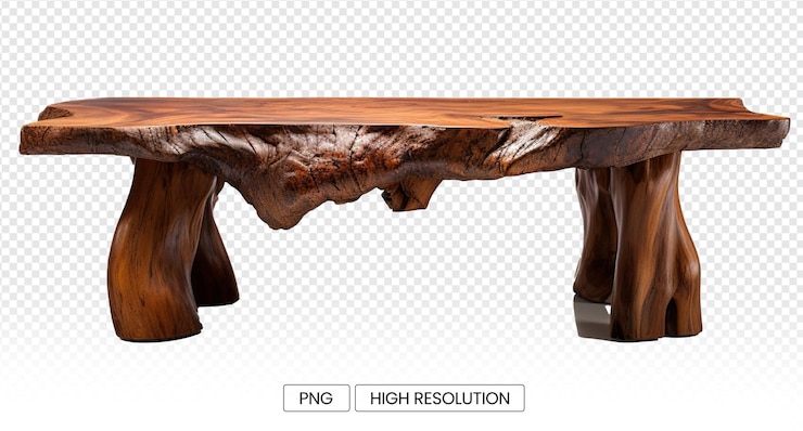 PSD exquisiter holztisch auf transparentem hintergrund für elegante designs