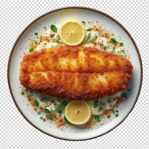 PSD exquisito prato de peixe isolado perfeito