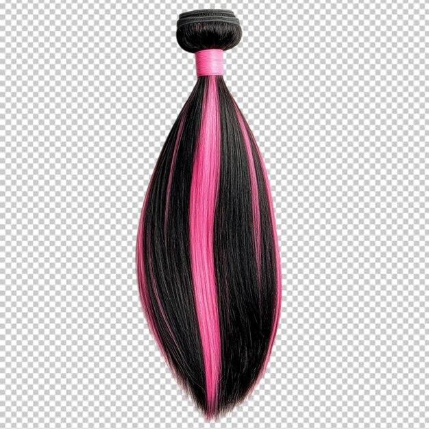 Extensión del cabello de la punta K aislada sobre un fondo transparente PNG