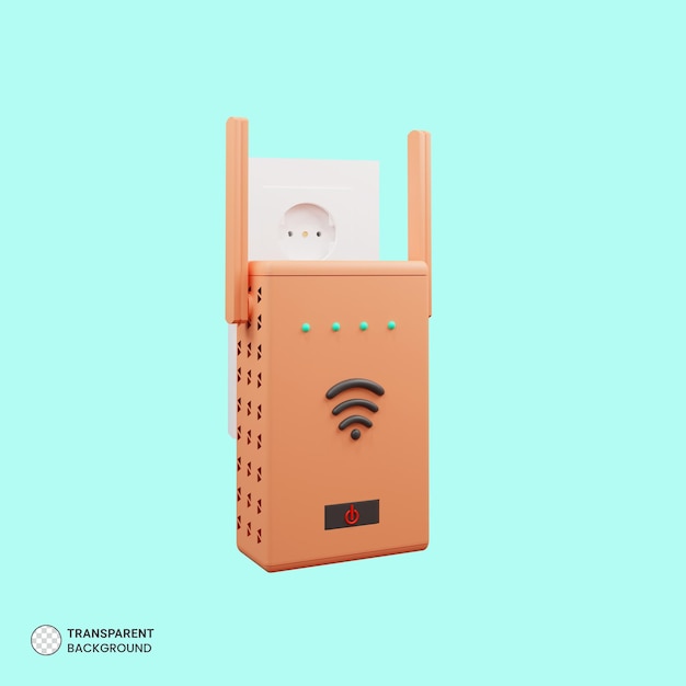 PSD extensor wifi 3d icono aislado