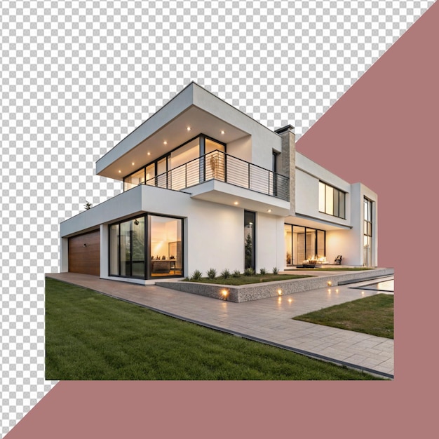 Exterior de maison de luxe moderne avec un design contemporain sur un fond transparent