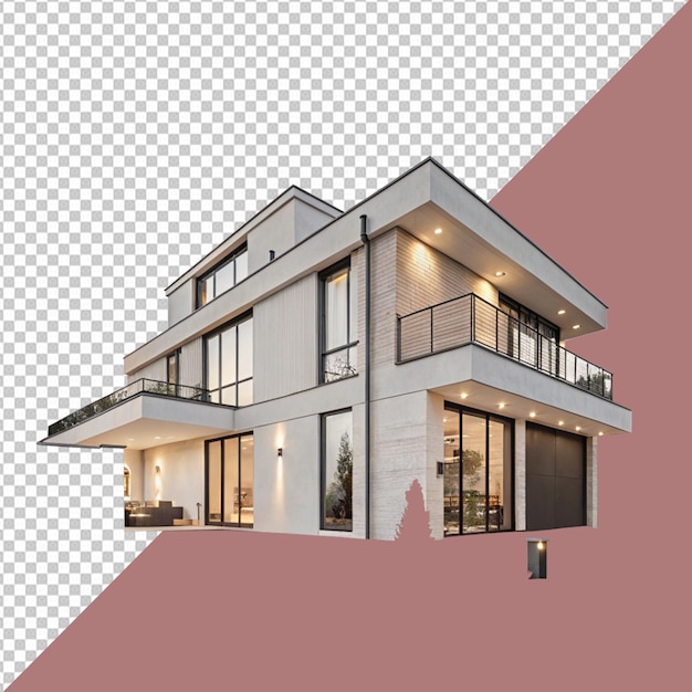 Exterior de maison de luxe moderne avec un design contemporain sur un fond transparent