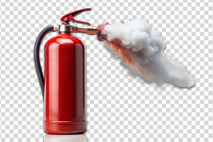 PSD extintor de fuego rojo sopla humo png