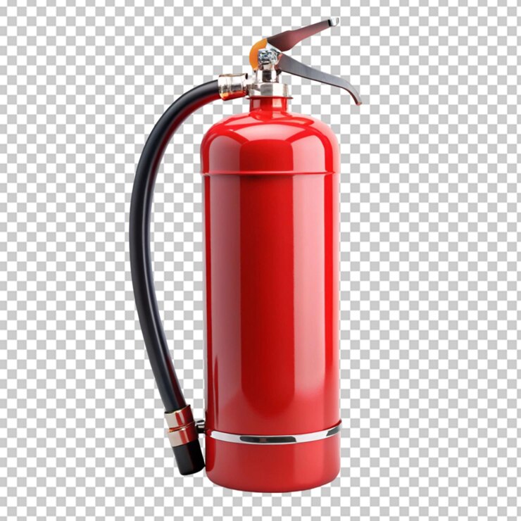 PSD extintor de fuego sobre un fondo transparente
