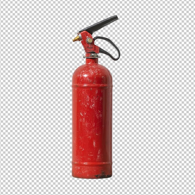 PSD extintor de fuego sobre un fondo transparente