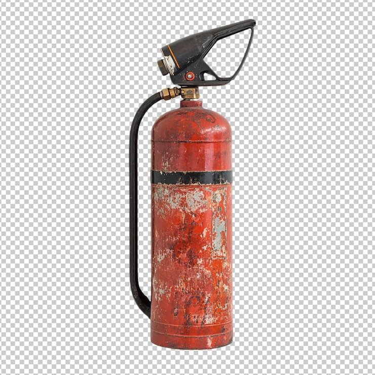 PSD extintor de fuego sobre un fondo transparente