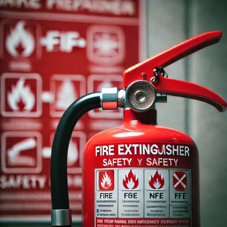 Extintor de incendios en primer plano