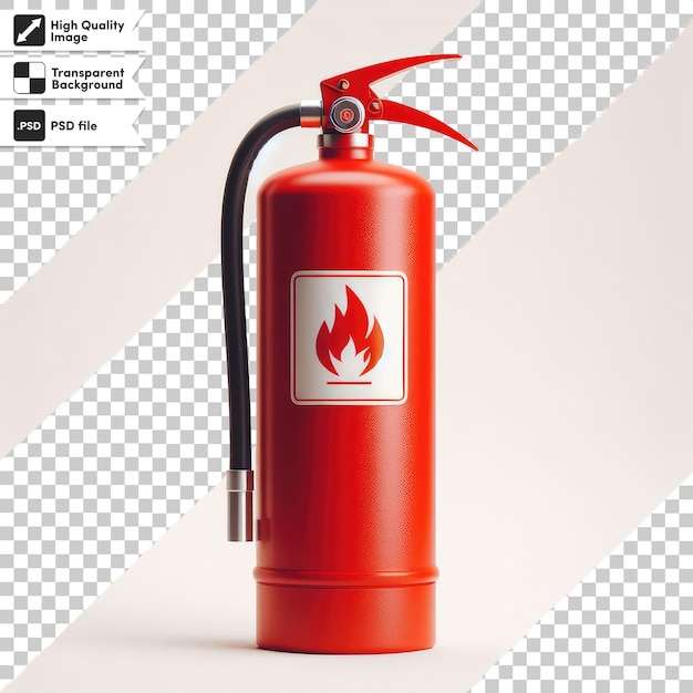 Extintor de incendios PSD en fondo transparente con capa de máscara editable