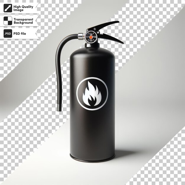 Extintor de incendios PSD en fondo transparente con capa de máscara editable