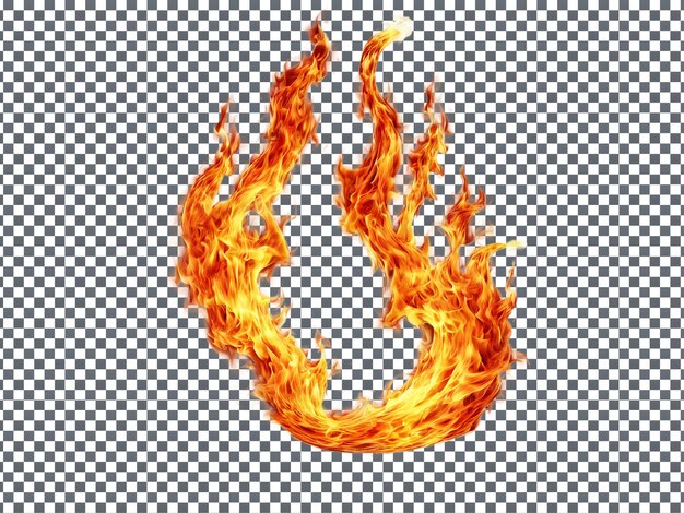Extraño fuego rojo aislado en un fondo transparente