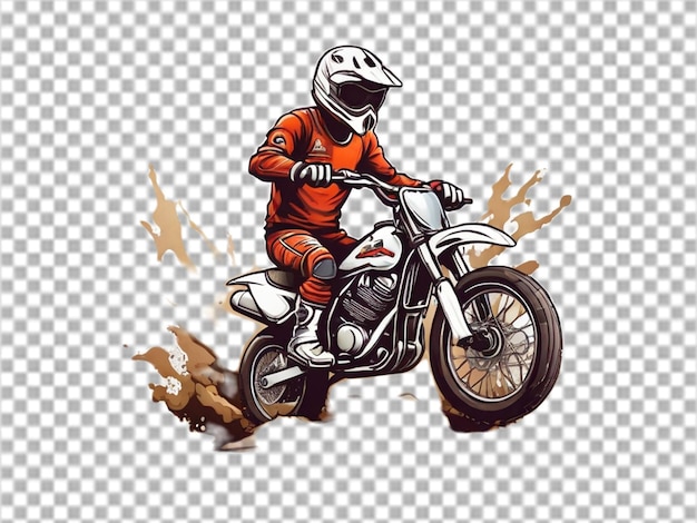 PSD extreme dirt bike cartoon vector illustration biker t shirt design