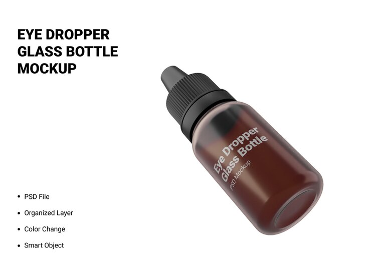 PSD eye dropper glass bottle mockup