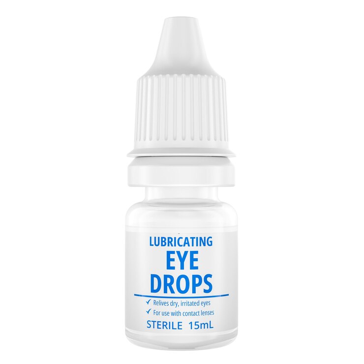 PSD eye drops bottle for dry eyes 3d rendering isolated on transparent background