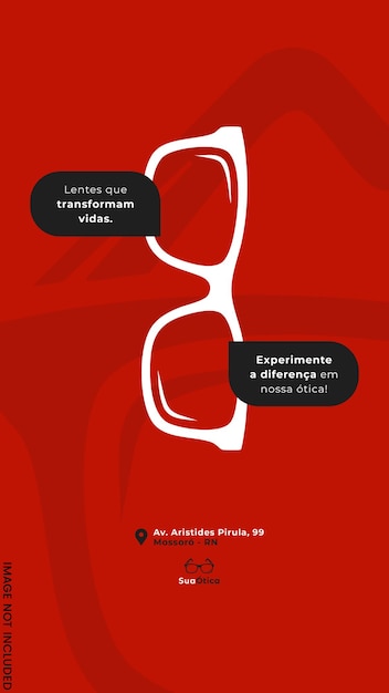 Eyeglasses advertisement with inspirational message story flyer template editavel