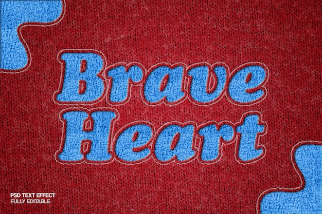 Fabric Embroidery Text Effect