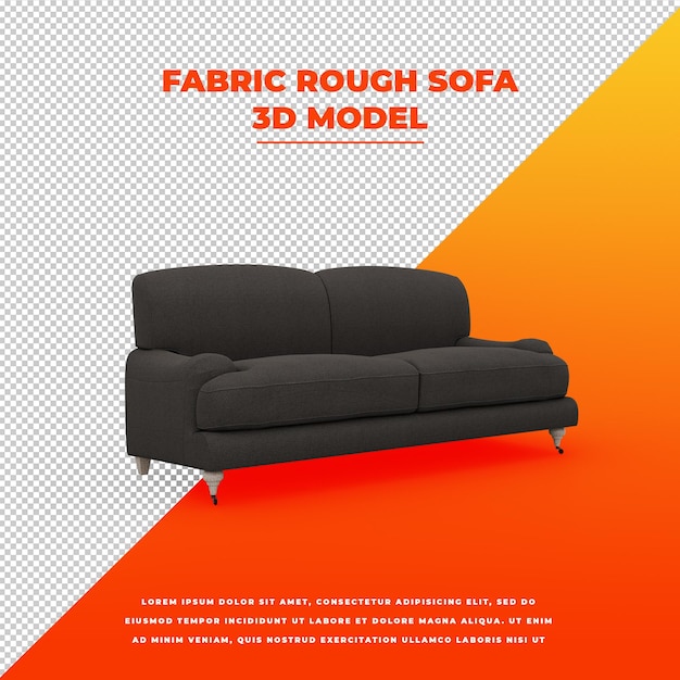 Fabric Rough Sofa isoliert 3D-Modell