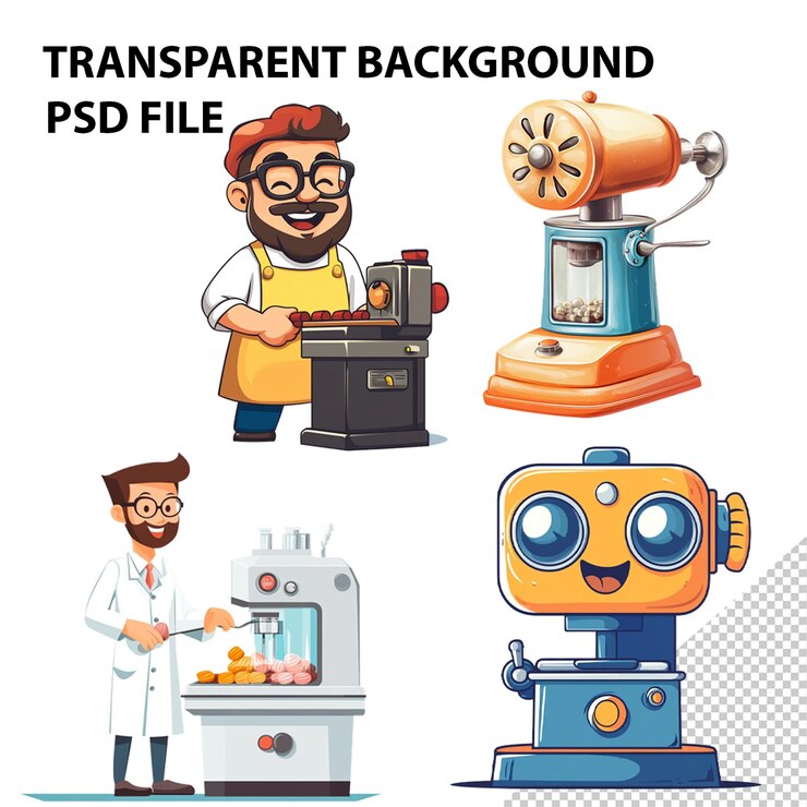 PSD el fabricante eléctrico de regaliz aislado sobre un fondo transparente