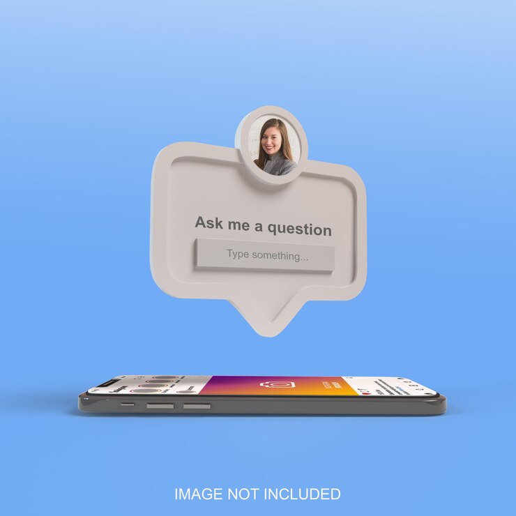 Faça uma pergunta com a mídia social de renderização 3D para smartphone