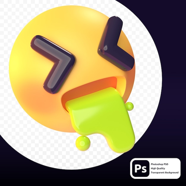 Face in 3D render for graphic asset web or presentation