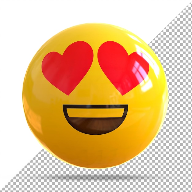 Facebook 3d emoji corazón reacción de redes sociales