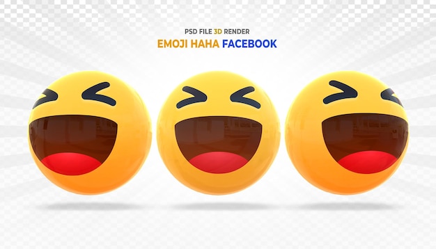 Facebook 3d Emoji Haha Réaction Des Médias Sociaux