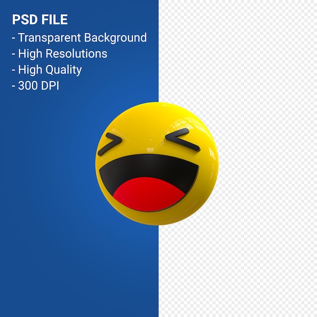 Facebook 3d emoji reacciones divertidas aislado