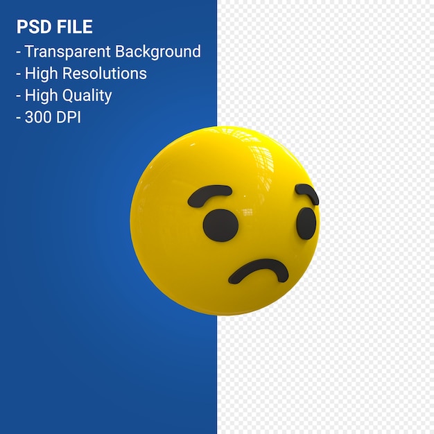 Facebook 3d emoji reaktionen traurig isoliert