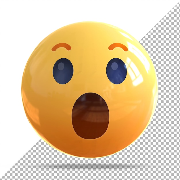 Facebook 3d Emoji Wow Réaction Des Médias Sociaux