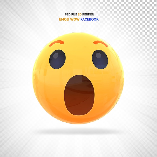 Facebook 3d emoji wow social media reaktion