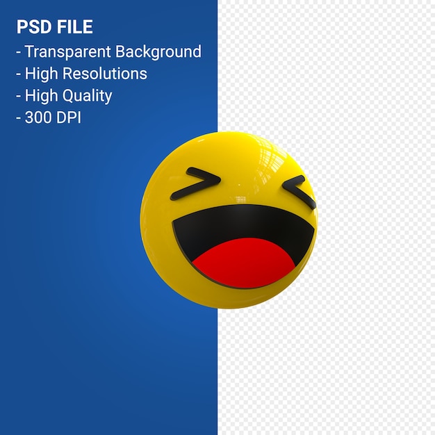 Facebook 3d Réactions Emoji Amusant Isolé