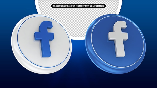 Facebook 3d-render-icon-set für die kompotierung