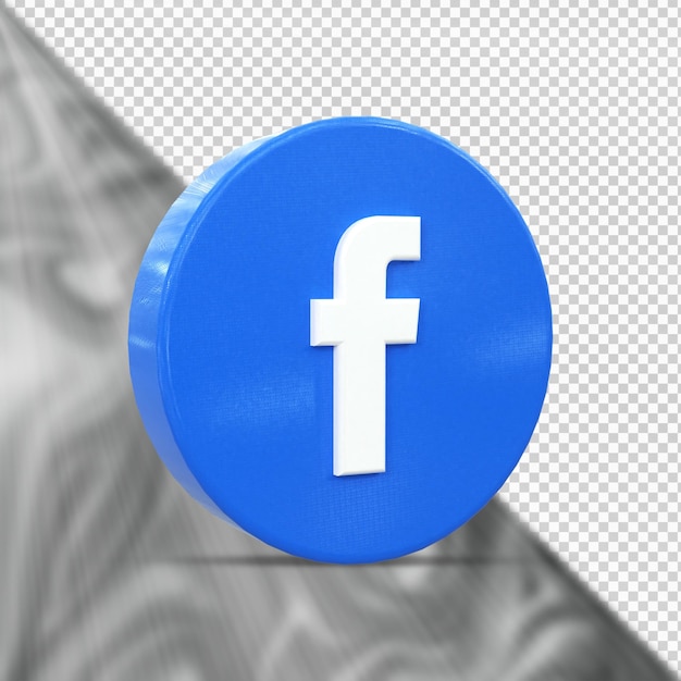 Facebook 3d Social Media-Symbol Bunte glänzende 3D-Symbol-Konzept 3D-Rendering für die Komposition