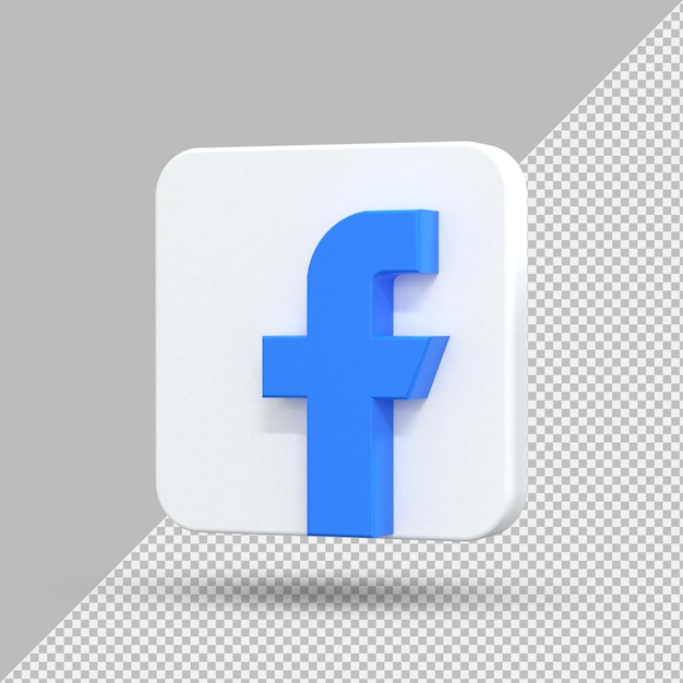 PSD facebook-anwendungslogo auf 3d-rendering