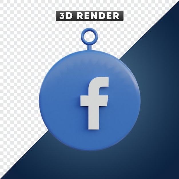 Facebook-app-social-media-symbol 3d-objekt