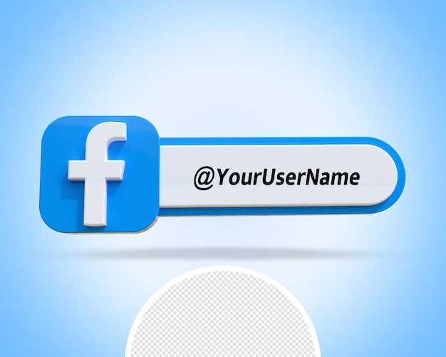 Facebook Banner Social Media Logo trasparente 3D