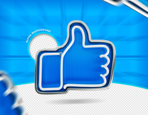 PSD facebook comme icône de rendu 3d