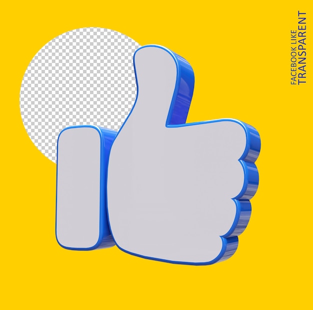 facebook como 3d render como icono 3d