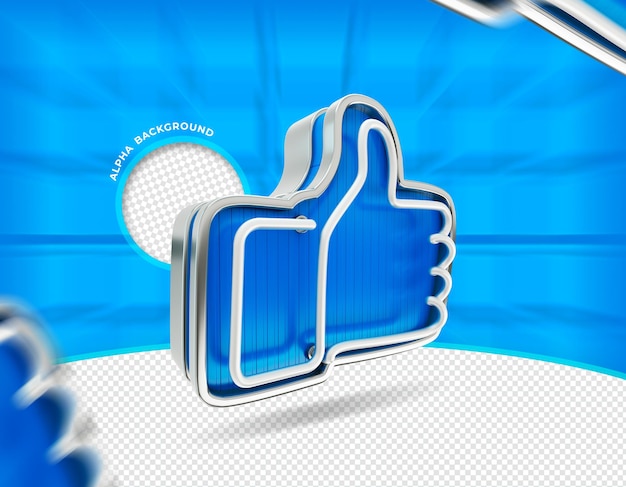 PSD facebook como ícone 3d render