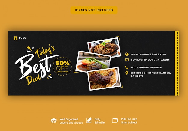 Facebook Cover Banner Vorlage für Essen und Restaurant