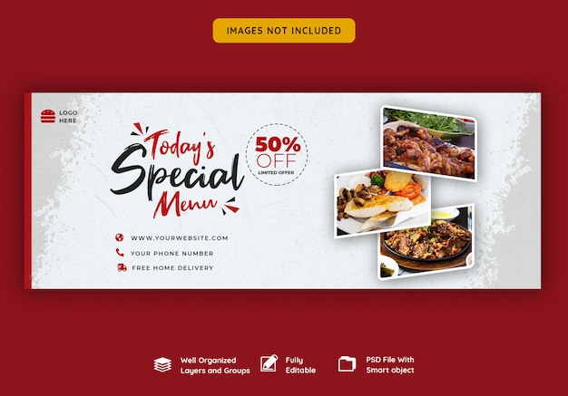 Facebook Cover Banner Vorlage für Essen und Restaurant