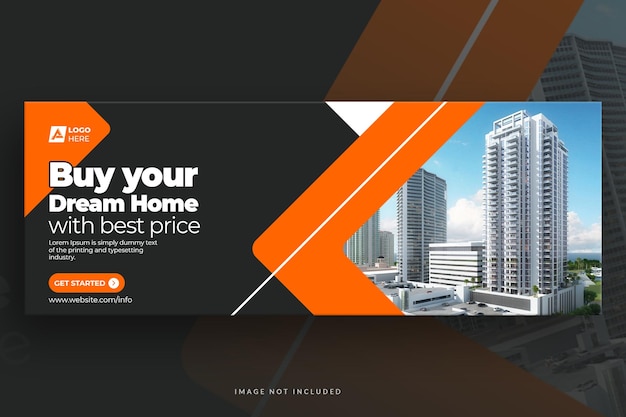 Facebook-Cover oder Web-Banner-Vorlage für Immobilien