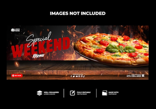 facebook cover restaurantkarte leckere pizza