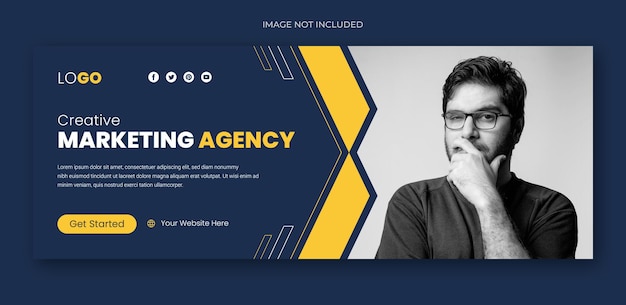 PSD facebook-cover und web-banner-design-vorlage für eine agentur für digitales marketing für unternehmen