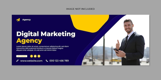 Facebook-cover und web-banner-vorlage für digitales marketing in sozialen medien