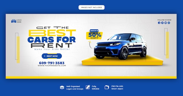 Facebook-Cover-Vorlage für Autovermietungen und Automotive