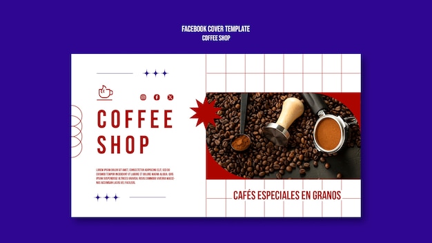 Facebook-cover-vorlage für ein café