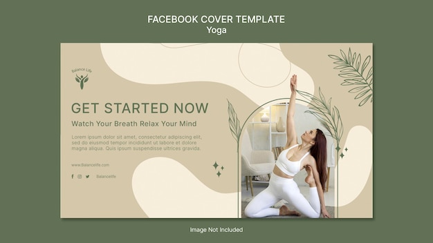 PSD facebook-cover-vorlage natur yoga meditation erdton