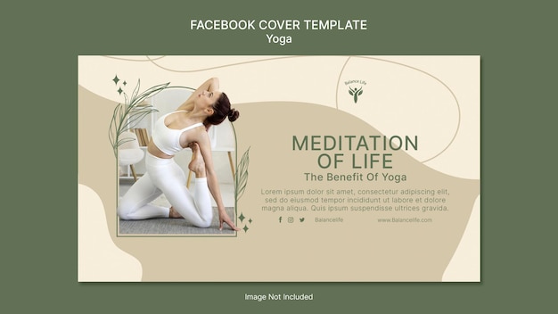 Facebook-Cover-Vorlage Natur Yoga Meditation Erdton